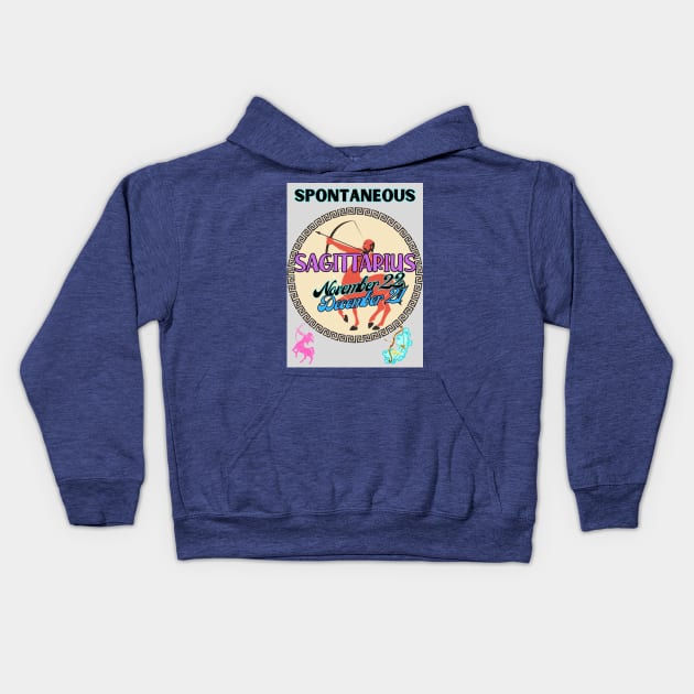 Astrology signs Sagittarius symbols Kids Hoodie by TopSea